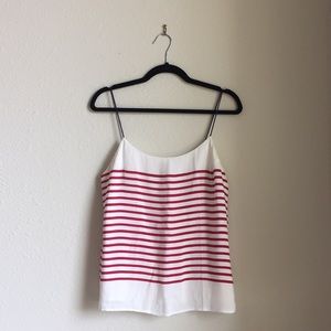Banana Republic Red and White Striped Blouse